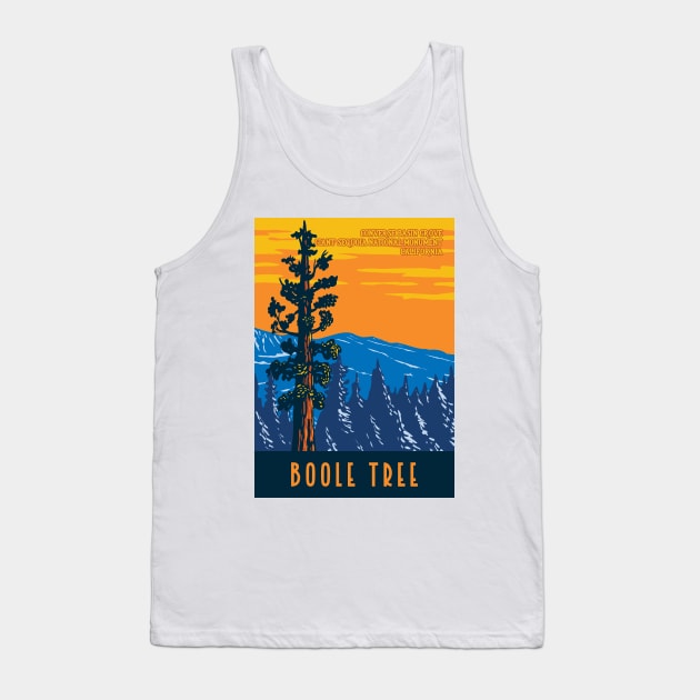 WPA Poster Art of the Boole Tree giant sequoia in Converse Basin Grove of Giant Sequoia National Monument in Sierra Nevada, Fresno County, California Tank Top by JohnLucke